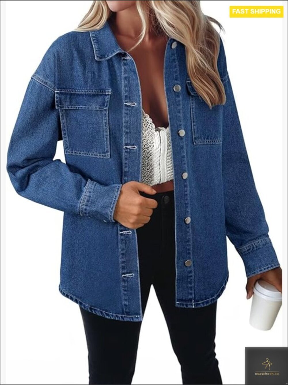 Oversized Button Down Denim Shirt Chambray Casual Fall Outfit Shacket